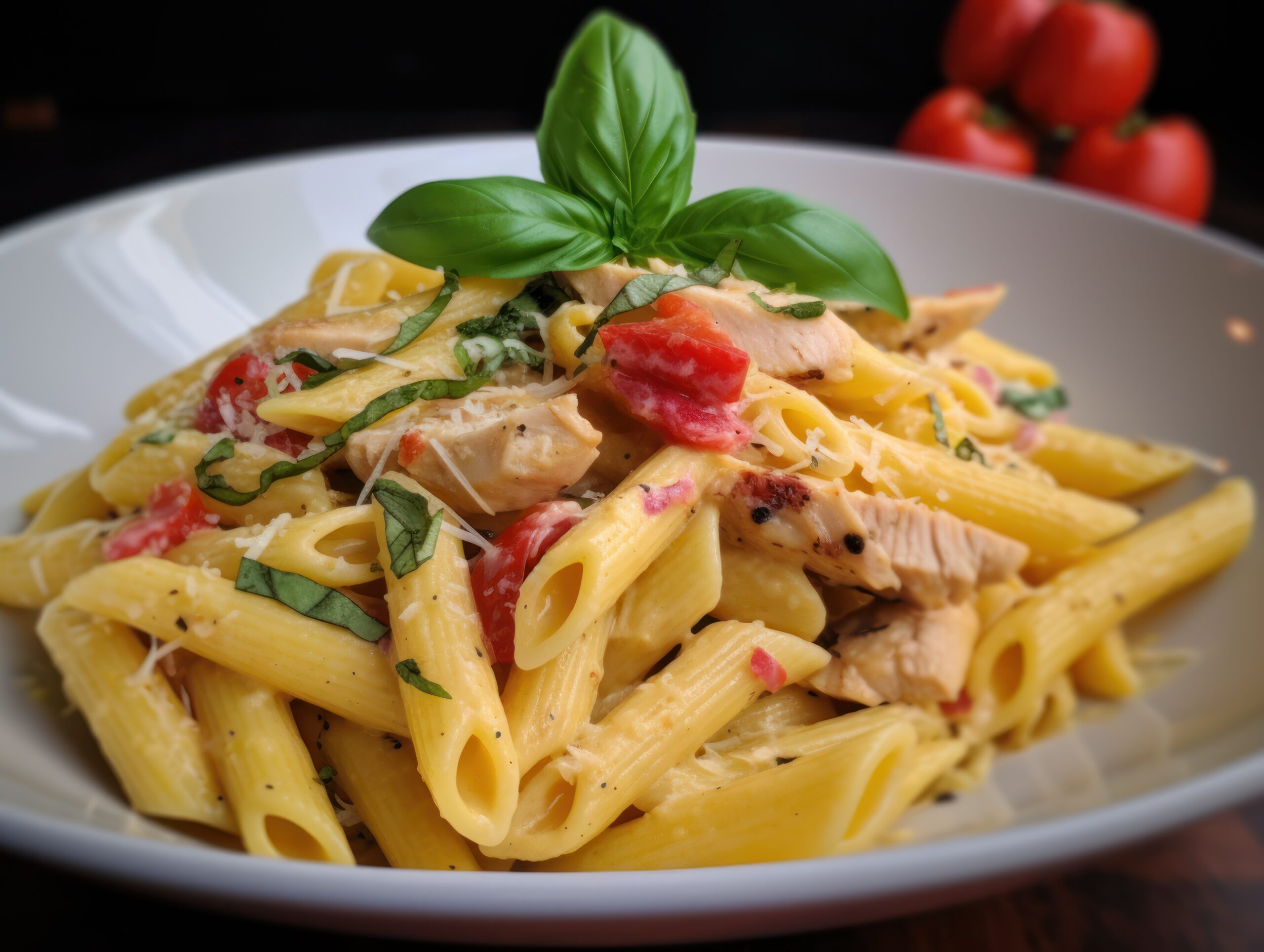 Chicken Penne Pasta with creamy Alfredo sauce